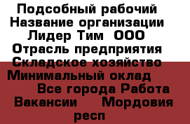 Подсобный рабочий › Название организации ­ Лидер Тим, ООО › Отрасль предприятия ­ Складское хозяйство › Минимальный оклад ­ 15 000 - Все города Работа » Вакансии   . Мордовия респ.